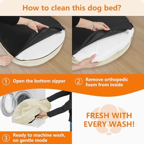 Dwanton Orthopedic Waterproof Medium Dog Bed Sofa, Gel Memory Foam, 36"