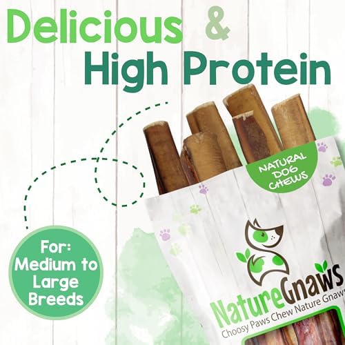 Nature Gnaws Extra Thin Bully Sticks 5-6" Rawhide Free Dog Chews, 10 Count
