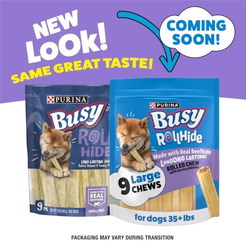 Purina Busy Rollhide Rawhide Large Dog Chew Treats Made with Real Beefhide