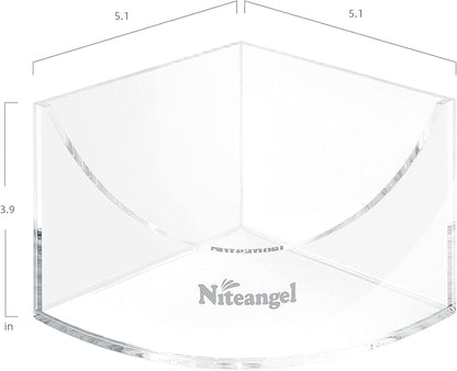 Niteangel Small Animal Sand-Bath Box - Acrylic Critter's Sand Bath Shower Room & Digging Sand Container for Hamsters Mice Lemming Gerbils or Other Small Pets (Fan-Shaped, Transparent)