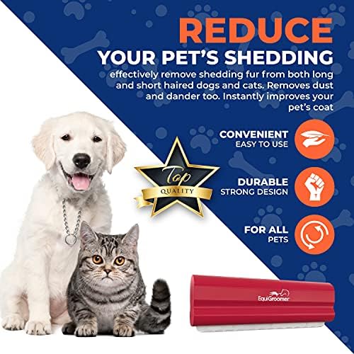 EquiGroomer 5-Inch Undercoat Deshedding Brush for Dogs & Cats, Red