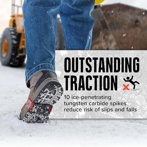 K1 Mid-Sole Ice Cleats for Men & Women - Rotatable Traction Aids For Winter Snow - Hi Vis - Low Profile