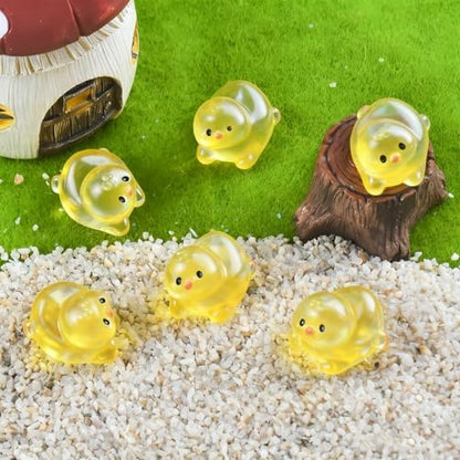 Cute Tiny Chicken Figurines Silicone Mold Micro Dollhouse Animal Epoxy Casting Mold for DIY Resin Art Fairy Garden Miniatures Landscape Crafts Decor(9-Cavity)