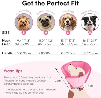 Queenmore Dog Cone Collar Soft Cone for Dogs to Stop Licking After Surgery