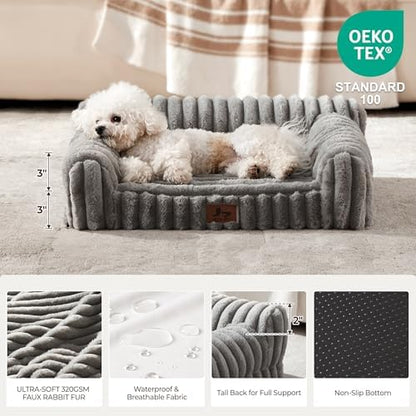 Orthopedic Dog Bed Small 24x18x8” Washable Cover Grey