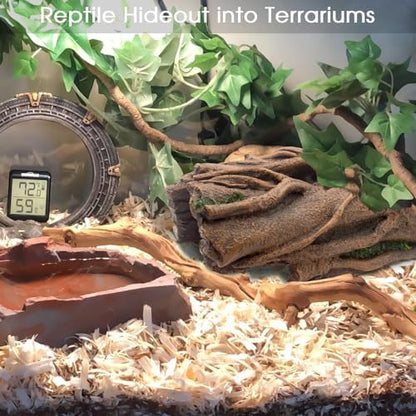 Large Reptile Hide Hollow Log for Snake Ball Python Bearded Dragon