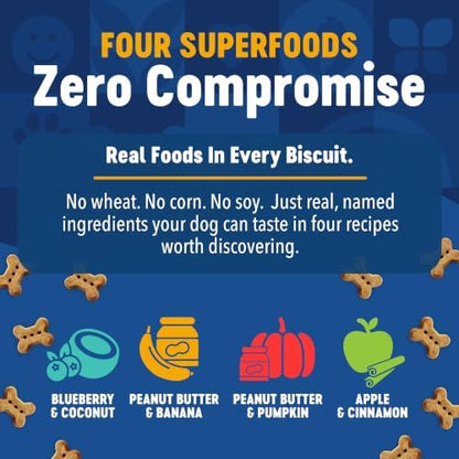 Finley's Crunchy Dog Biscuits, Blueberry Coconut, 12oz, 6 Pack