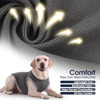 IECOii 2 Pack Dog Surgery Recovery Shirt Sleeveless Lightweight Dog Tshirt