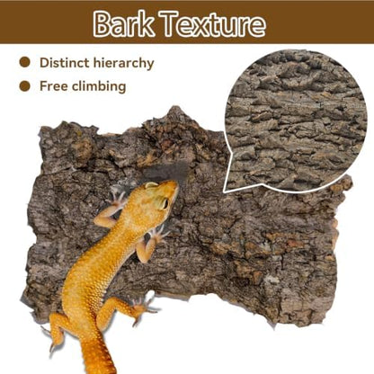 Reptile Cork Bark Substrate,1.5 LB Natural Tree Bark for Terrarium Wood Gecko Climbing Bark Bedding Bulk Habitat Decor for Bearded Dragon Spider Lizard Tarantula Hermit Crab