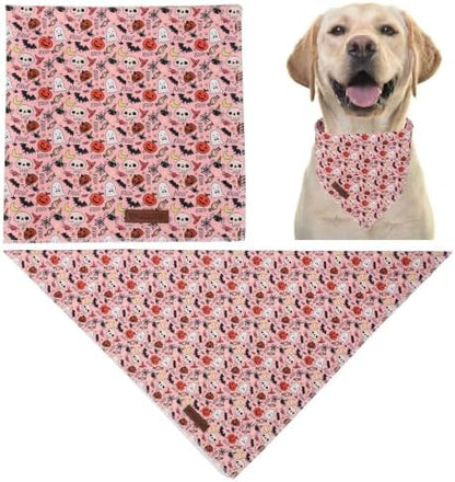 Halloween Dog Bandana, UP URARA PUP Puppy Bandana for Small,Medium Dog, Comfortable Cotton Triangle Bid Scarf Dog, Pet Kerchief for Girl Boy Dogs or Cats, Fancy Fall Classic Dog Bid Scarf