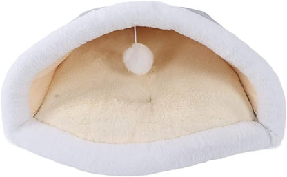 Cat Sleeping Bag Semi Closed Plush Soft, Mint Green, 15.7x20.5 Inch - Washable, Multifunctional Pet Bed, Ideal for Indoor Cats and Puppies (Cat Litter-Gentleman Gray)
