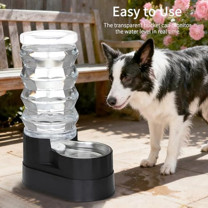 RIZZARI 9L Elevated Dog Water Dispenser: Large Stainless Steel Bowl