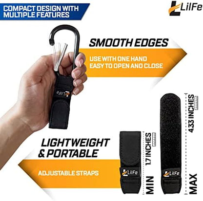 2 Pcs Black Baby Stroller Hooks for Hanging | Multipurpose Stroller Straps with Durable and Stylish Stroller Clips for Diaper Bags | The Perfect Mummy Hook for Pram, Wheelchair, Shopping and Pet Carts