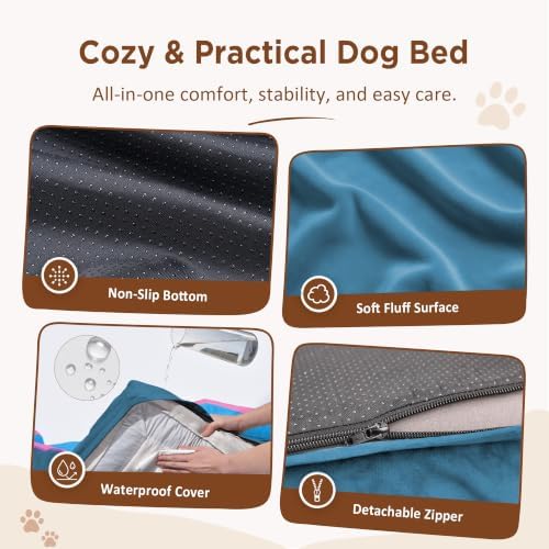 Comfort Expression Orthopedic Dog Bed for Extra Large Dogs with Bolster