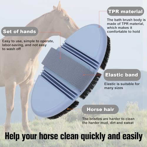 Soft Horsehair Horse Face Brush Flexible Horse Brush for Grooming
