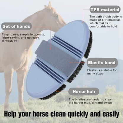 Soft Horsehair Horse Face Brush Flexible Horse Brush for Grooming