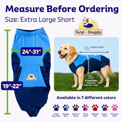 Surgi Snuggly Dog Surgery Recovery Suit, Cone Alternative, Spay/Neuter XLS