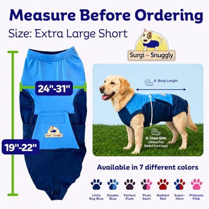 Surgi Snuggly Dog Surgery Recovery Suit, Cone Alternative, Spay/Neuter XLS
