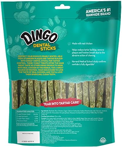 Dingo Tartar and Breath Dental Sticks for All Dogs, 48-Count (Pack of 8)