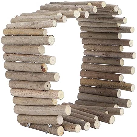 Hamster Toys, Flexible Hamster Wooden Bridge Door Fence Hamster Chew Toys Decor Standing Climbing for Gerbil Chinchilla Small Animals Chew Toys(11.8in)