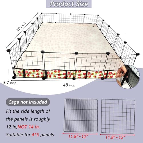 Guinea Pig Cage Liner，Washable Waterproof Oxford Cloth Cage Liners for Small Animals,Hamster Chinchilla Hedgehog Rabbit and Other Small Animals Not Include Cage(48x60 inches)