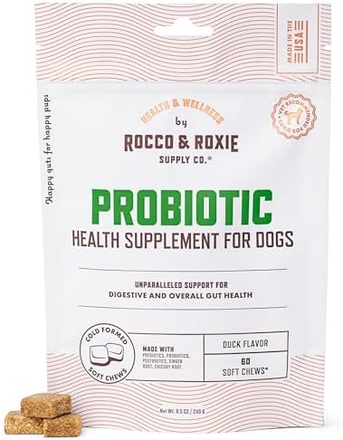 Rocco & Roxie Dog Probiotics, Gut & Digestive Health Chews, 60ct