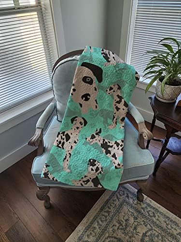 Caroline's Treasures MLM1029LQB Harlequin Natural Ears Great Dane Quilted Blanket 50x60 Artwork Pattern Quilted Throw Blanket for Bed, Couch, Sofa, Soft and Lightweight