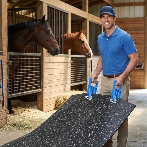 Touri 2 Pcs Horse Stall Mat Grippers, Heavy Duty Handlers