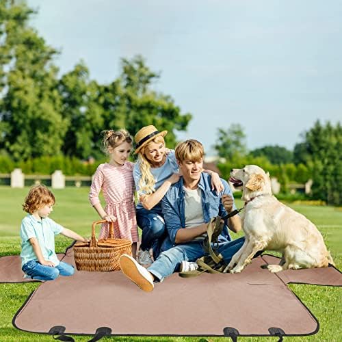 Mancro Back Seat Pet Cover for Dogs, Waterproof Dog Hammock for Car, Khaki