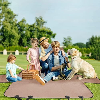 Mancro Back Seat Pet Cover for Dogs, Waterproof Dog Hammock for Car, Khaki