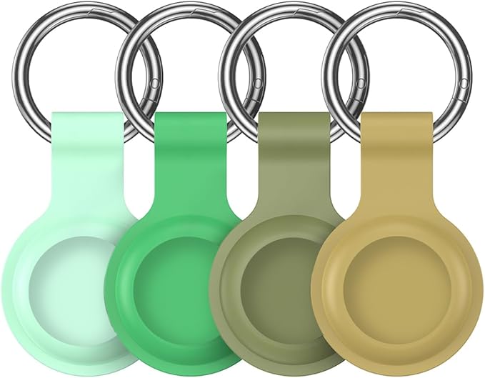 Compatible with AirTag Holder Case Keychain 4 Pack,for AirTag 2nd & 1st Generation Key Chain Ring Case Cover for Air Tag Holder GPS Tracker Air Tag 2nd gen Finders Air Tagholder for Kids,Bags,Luggages