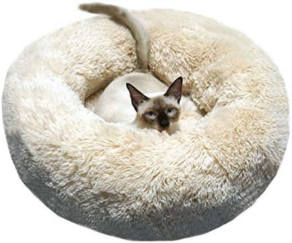 Dog Bed for Small Dogs & Cats, 24 Inch Medium Fluffy Washable Donut Bed