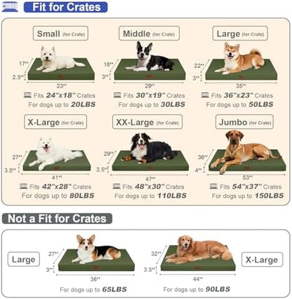 Jumbo Waterproof Orthopedic Dog Bed for Extra Large Dogs