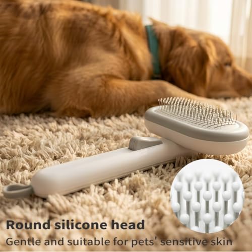 Self Cleaning Cat Brush for Shedding for Long & Short Haired Cats