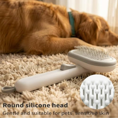 Self Cleaning Cat Brush for Shedding for Long & Short Haired Cats