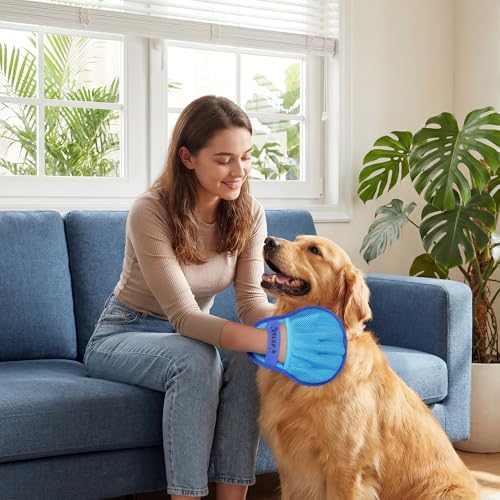Pet Hair Removal Glove Cat & Dog, Electrostatic Reusable Hair Remover Tool