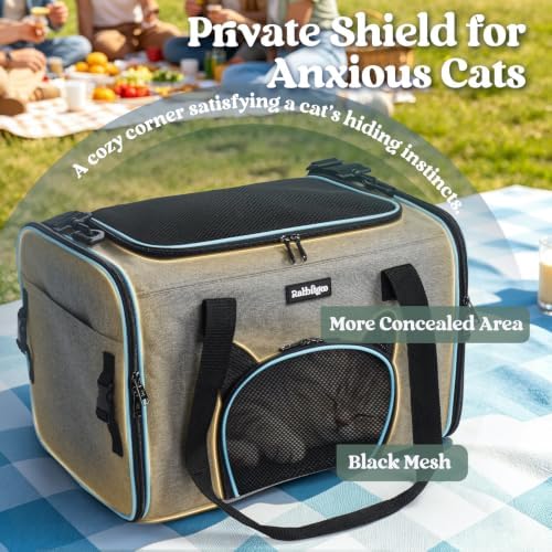 rabbitgoo Cat Carrier Soft with Safety Buckles, Sturdy Comfortable Pet Bag