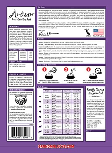 Grandma Lucy's Artisan Dog Food, Grain Free and Freeze-Dried - Artisan Venison, 10Lb Bag