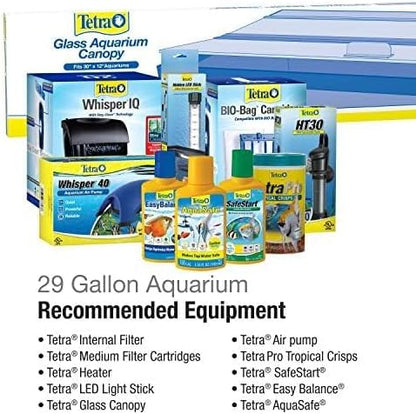 Tetra 29 Gallon Glass Aquarium, Rectangular Fish Tank