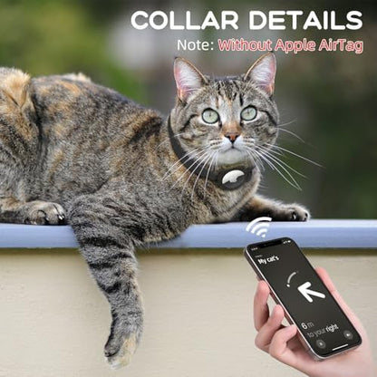 AirTag Cat Collars, Stretchy Collar with AirTag Holder and Bell