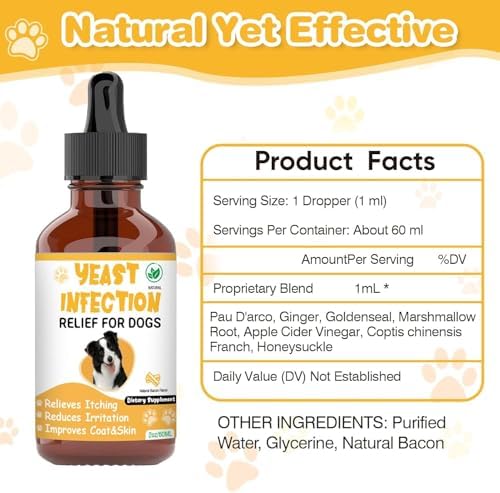 Natural Yeast Infection Treatment for Dogs,Supports Healthy Itch Relief,Inflammation Relief,Allergy Relief & More,Dog Ear Infection Treatment,Itch Relief for Dogs,Ear Infection Treatment for Dog