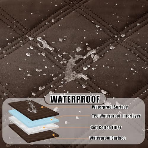 Smiry Waterproof Dog Bed Cover, Reversible Pet Blanket for Sofa Couch