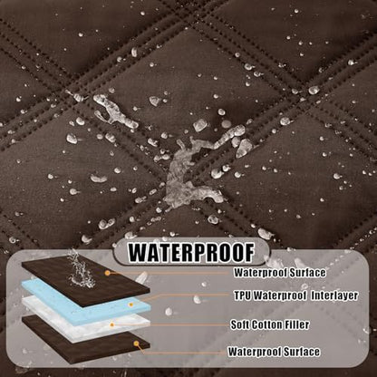 Smiry Waterproof Dog Bed Cover, Reversible Pet Blanket for Sofa Couch