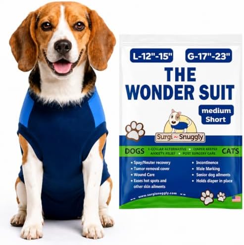 Surgi Snuggly Dog Surgery Recovery Suit, Cone Alternative, Spay/Neuter MS