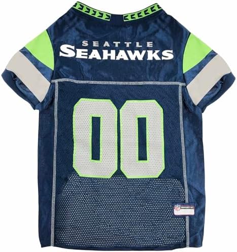 Pets First NFL Seattle Seahawks Dog Jersey, Size Small, Football Shirt Costume for Pet, Dog Sports T-Shirt, NFL Team Clothing for Cats, Licensed Pet Apparel Available in 7 Sizes and 32 Teams