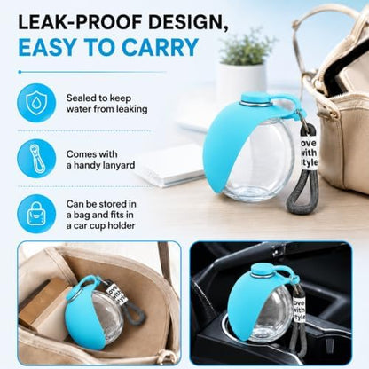 Portable Dog Water Bottle Pet Travel Water Bowl Dog Water Bottle (Blue, 01)