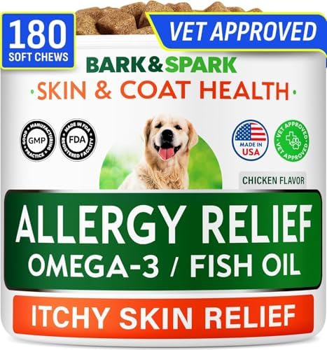 Dog Allergy Relief Chews - Skin Health & Anti-Itch Supplement with Omega-3