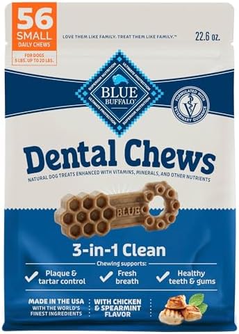 Blue Buffalo Chicken & Spearmint Small Dental Chews, 22.6 oz, 56 ct