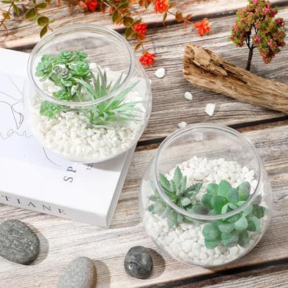 FoldTier 8 Pcs Plastic Fish Bowls 27 Oz Clear Round Vase Centerpieces