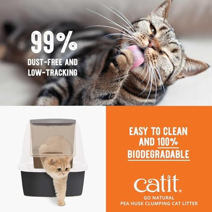 Catit Go Natural Pea Husk Clumping Cat Litter, 12.3 lb, Lavender Scented